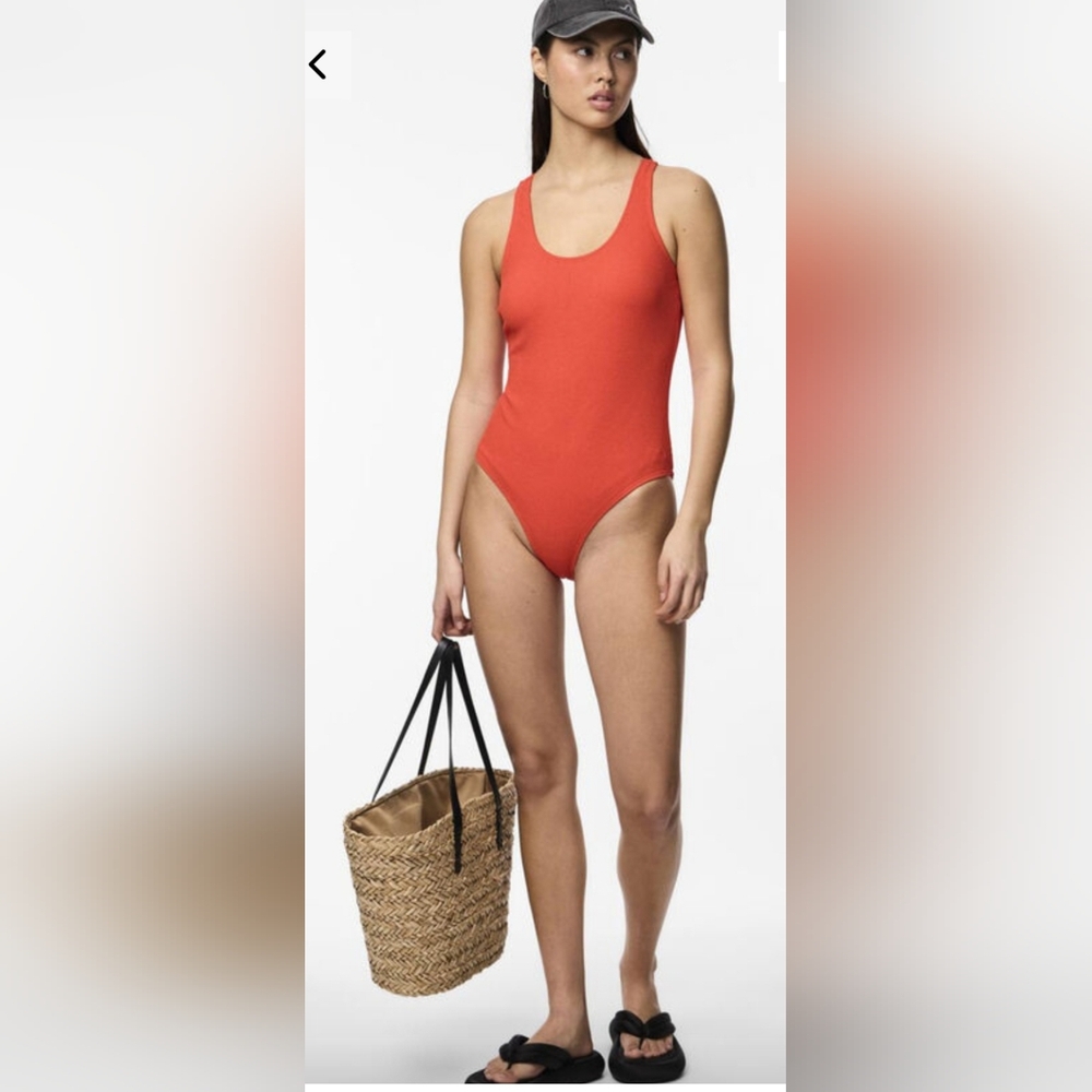 Red 1 Piece NWT Swimsuit W/Crisscross Back